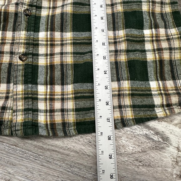 Eddie Bauer‎ Flannel Tartan Plaid Yellow Green Mens L Long Sleeve Button Shirt - Picture 7 of 10